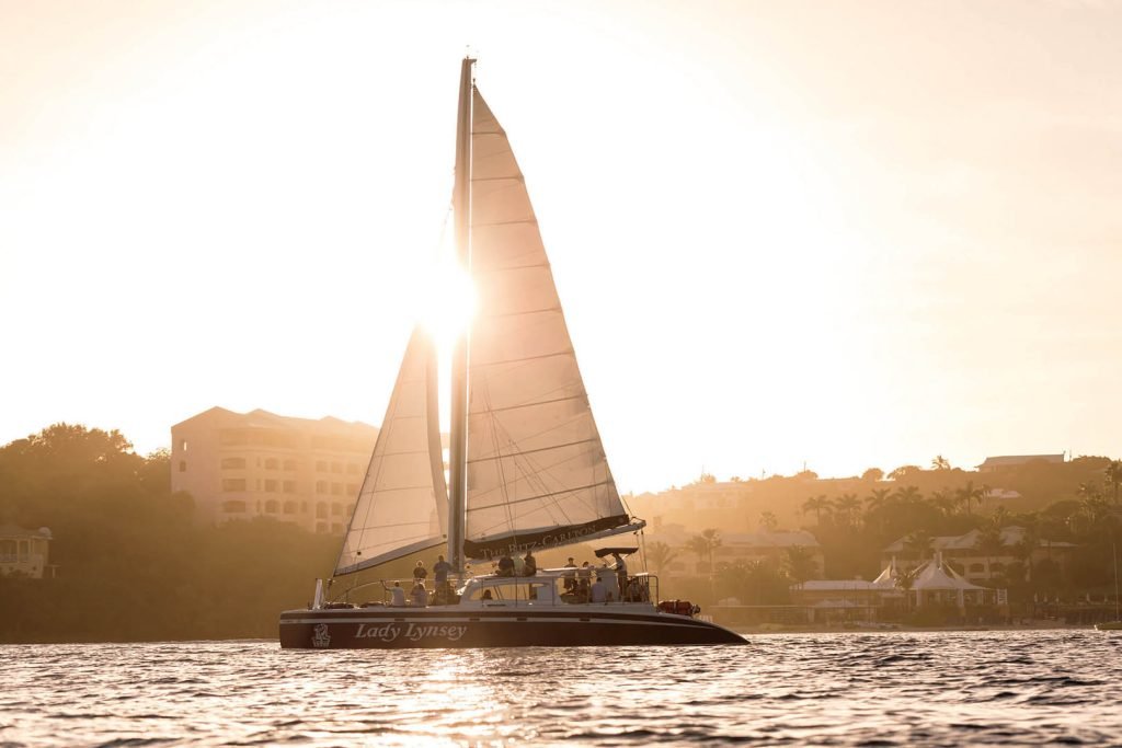 Lady Lynsey Luxury Sailing Catamaran Docked In St. Thomas, Us Virgin Islands.