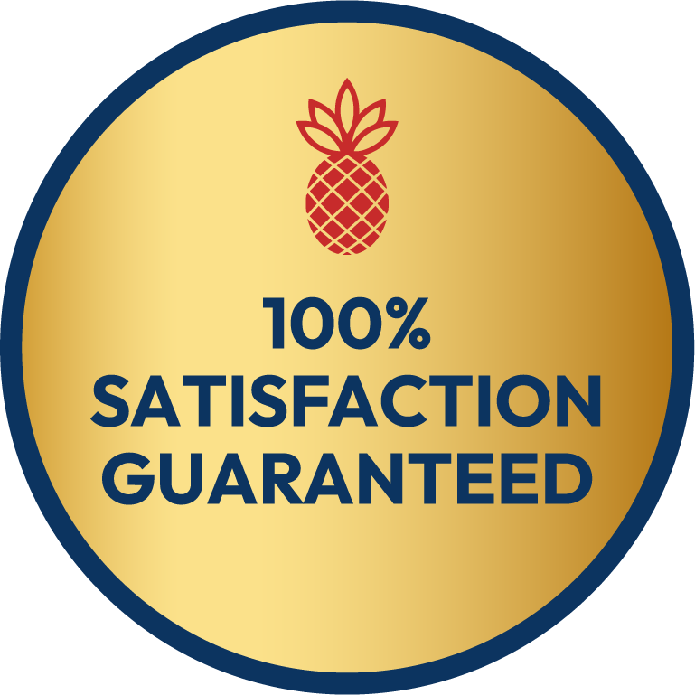 100% Satisfaction Guaranteed seal used to assure product or service quality and refund policy.