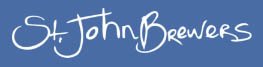 Logo Of St. John Brewers On A Blue Background.